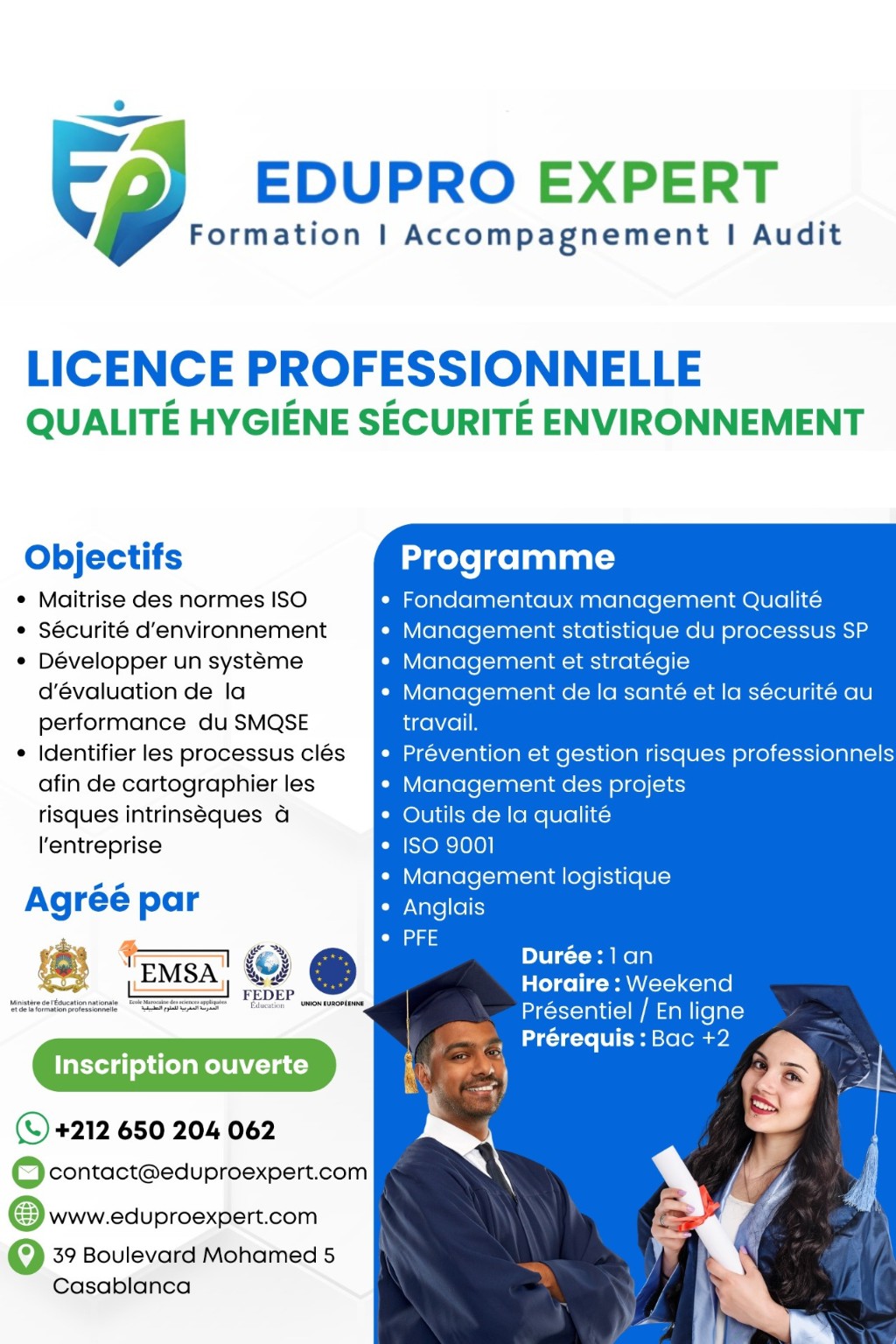 Licence professionnelle en QHSE